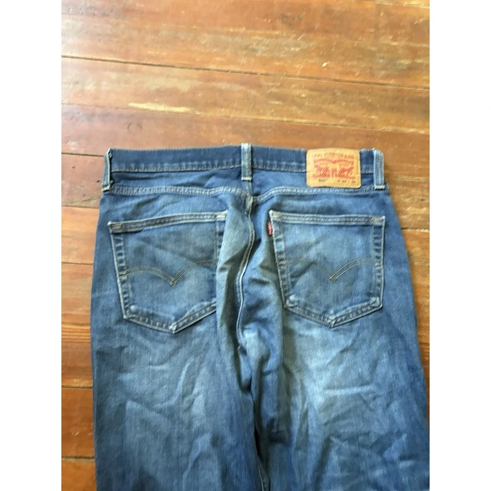 Levis 514 Straight Fit Dark Wash Indigo Denim Jeans Mens 32x32